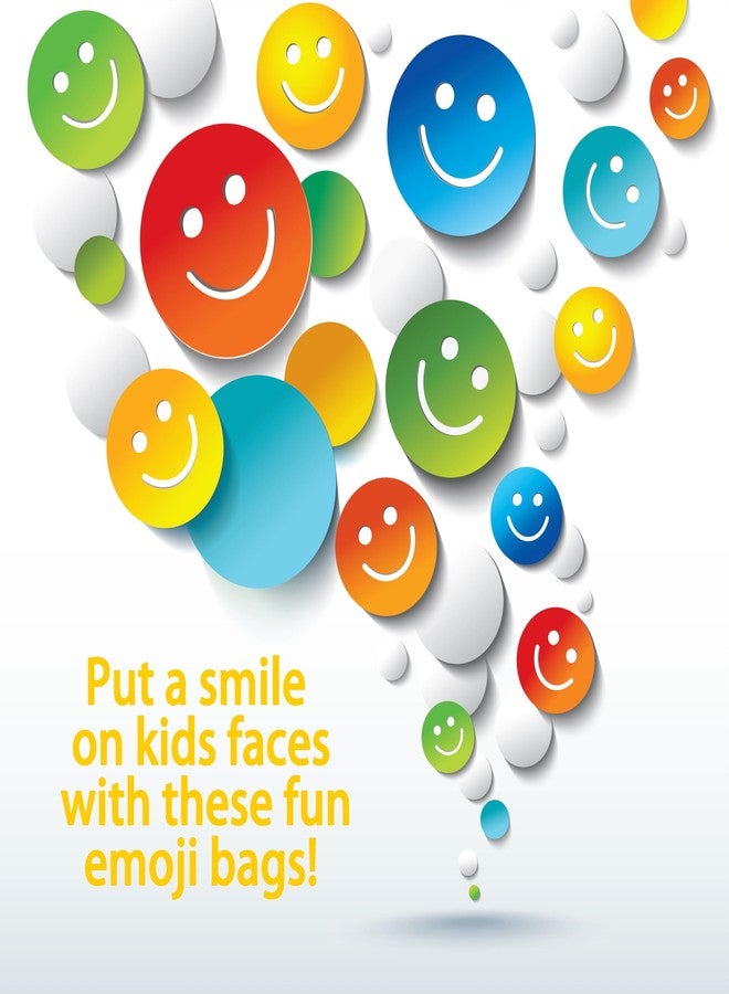 Tribello Emoticon Party Bags Bulk - 12 Emotion Party Favors Goodie Bags for Emoticon Party Supplies, Emoticon Birthday - Fun Party Paper Bags for Candy, Goodies, Treats - Image 5